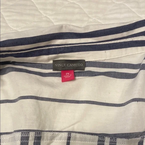 Vince Camuto Navy and White Striped Dress - Picture 2 of 4